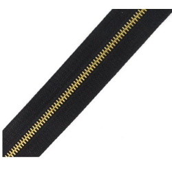 FERMETURE A GLISSIERE  METAL DORE- MAILLE 6 MM - LE M