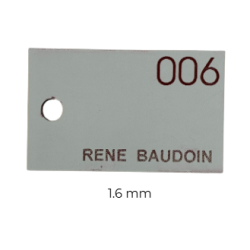 FORMATOUR / GRAVOPLY - 610X305mm - BLANC / ROUGE EP.1.6MM