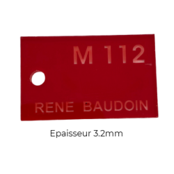 PLEXI - 610X305 mm EP. 3.2mm - ROUGE
