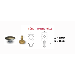 RIVET - 10  - DIAM.11 mm / HAUT.11 mm - SACHET DE 100