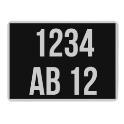 PLAQUE AUTO CARRE NOIR  275X200