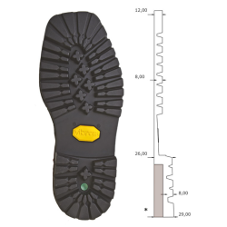 SEMELLE VIBRAM - 1230 - AMMORTISSEUR ROUGE