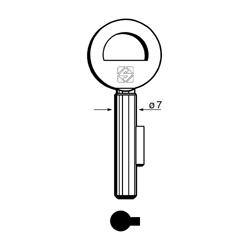 CLE À GROIN LAITON POLI C5VP1-25