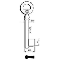 CLE À GORGES LAITON POLI C6BD1-0