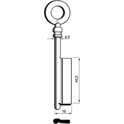 CLE À GORGES LAITON POLI C6FT10-25