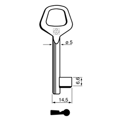 CLE À GORGES LAITON POLI C6JM1-7-25