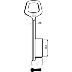 CLE À GORGES LAITON POLI C6JM4-10