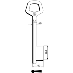 CLE À GORGES LAITON POLI C6JM5-10