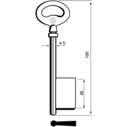 CLE À GORGES LAITON POLI C6M11-25