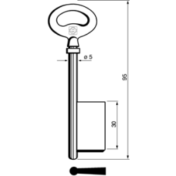 CLE À GORGES LAITON POLI C6M15-25