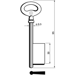 CLE À GORGES LAITON POLI C6M18-25