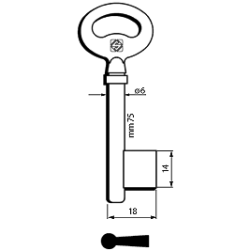 CLE À GORGES LAITON POLI C6M2-0