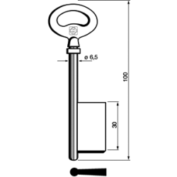 CLE À GORGES LAITON POLI C6M22-25