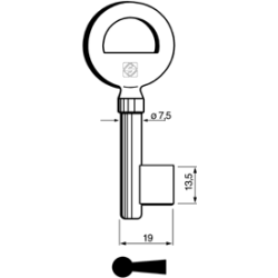CLE À GORGES LAITON POLI C6MU1-0