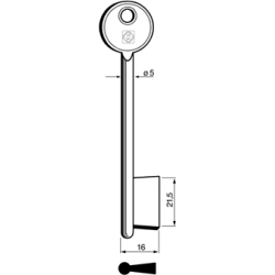 CLE À GORGES LAITON POLI C6SE1-25