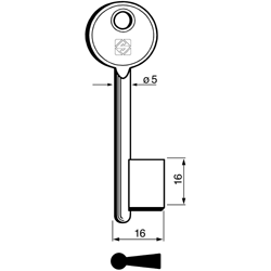 CLE À GORGES LAITON POLI C6SE2-10