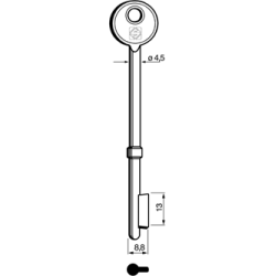 CLE À GORGES LAITON POLI C6SE3-25