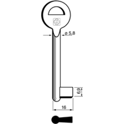 CLE À GORGES LAITON POLI C6VAC1-25