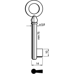CLE À GORGES LAITON POLI CBD600-10