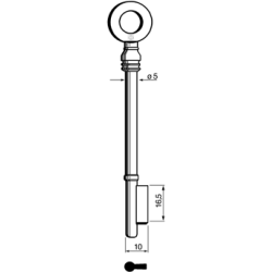 CLE À GORGES LAITON POLI CGLT706L-0