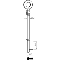 CLE À GORGES LAITON POLI CGLT709L-0