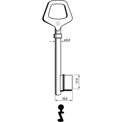 CLE À GORGES LAITON POLI CJM710L-1-25