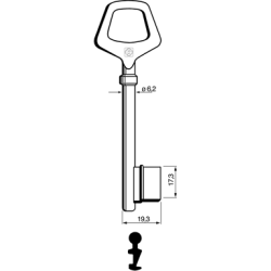 CLE À GORGES LAITON POLI CJM710L-12-25