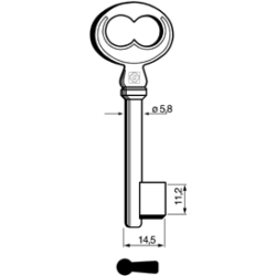 CLE À GORGES LAITON POLI CLH701-0