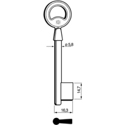 CLE À GORGES LAITON POLI CND704L-10