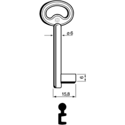 CLE À GORGES LAITON POLI CND740L-4-10