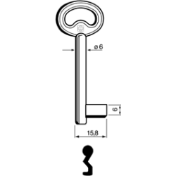 CLE À GORGES LAITON POLI CND740L-9-0