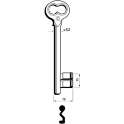 CLE À GORGES LAITON POLI CND760L-11-10