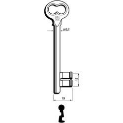 CLE À GORGES LAITON POLI CND760L-20-10