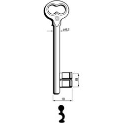 CLE À GORGES LAITON POLI CND760L-21-10