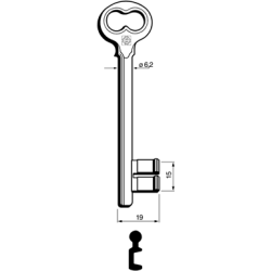 CLE À GORGES LAITON POLI CND760L-4-25