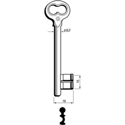 CLE À GORGES LAITON POLI CND760L-63-10