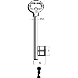 CLE À GORGES LAITON POLI CND760L-74-25