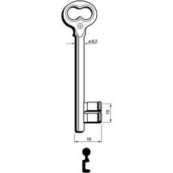 CLE À GORGES LAITON POLI CND760L-76-25