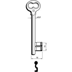 CLE À GORGES LAITON POLI CND760L-9-0