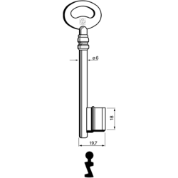 CLE À GORGES LAITON POLI CPIC710L1-25