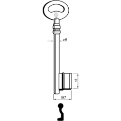 CLE À GORGES LAITON POLI CPIC710L9-0