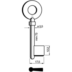 CLE À GORGES LAITON POLI CRS601-10