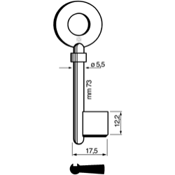 CLE À GORGES LAITON POLI CRS603-10