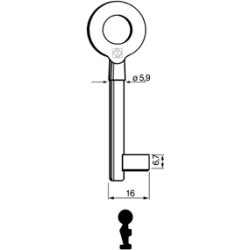 CLE À GORGES LAITON POLI CLH710L-10-0