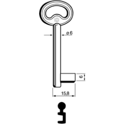 CLE À GORGES LAITON POLI CND740L-5-0