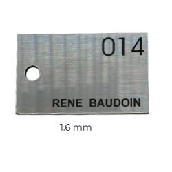 FORMATOUR / GRAVOPLY - 610X305mm - ARGENT BRILLANT / NOIR EP1.6MM