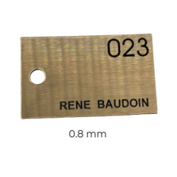 FORMATOUR/GRAVOPLY - 610X305mm - OR BRILLANT/NOIR  - EP 0.8mm