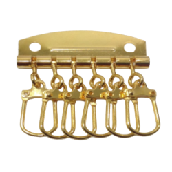 PORTE CLES - 6 MOUSQUETONS DORES