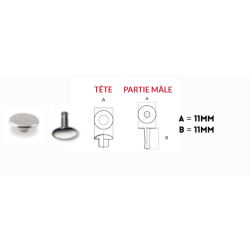 RIVET 10 DOUBLE TETE - DIAM. 11 mm / HAUT. 11 mm - SACHET DE 100