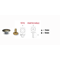 RIVET 3L - DIAM. 7 / HAUT. 9 mm - SACHET DE 100